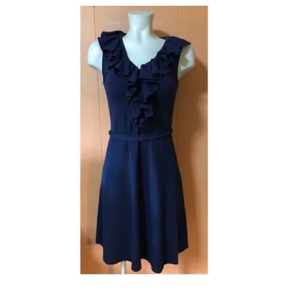 Ruffled V Neck Dress - Picture 1 of 2